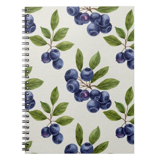  Blueberry Botanical Naadloos Notitieboek (Voorkant)