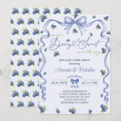 Blueberry Bow-Baby shower Kaart (Voorkant / Achterkant)