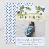 Blueberry Boy Aankondiging (Voorkant / Achterkant)