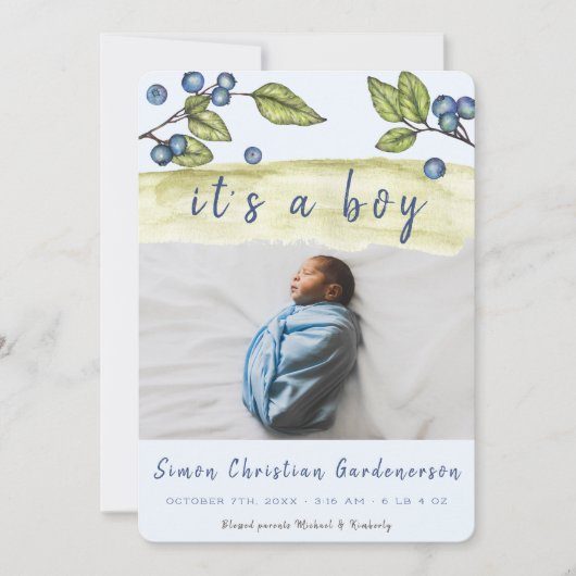 Blueberry Boy Aankondiging (Voorkant)