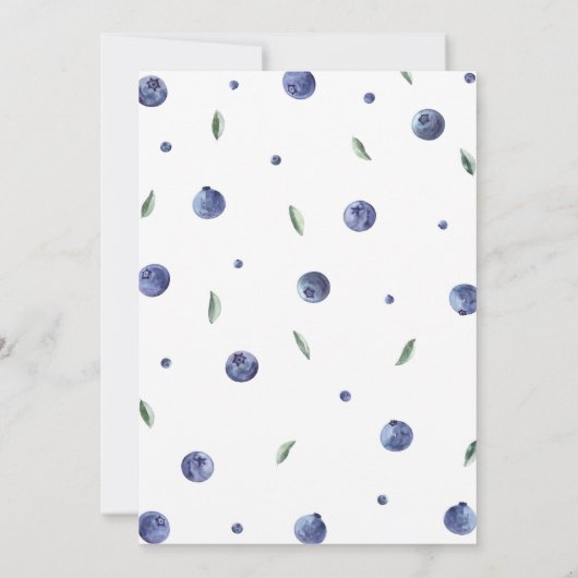 Blueberry Boy Berry Eerste Verjaardag Uitnodiging (Achterkant)