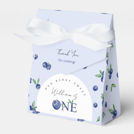 Blueberry boy berry eerste verjaardagsfeestje Favo Bedankdoosjes (Voorkant Zijde)