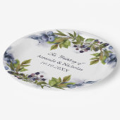 Blueberry bruiloft gepersonaliseerd papieren bordje (Gekanteld)