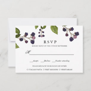 BlueBerry   BRUILOFT RSVP MAALTIJD KEUZE Kaartje