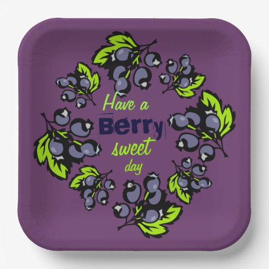 Blueberry Brunch Papieren Bordje (Voorkant)