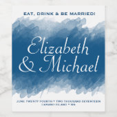 Blueberry Brush Waterverf Wijnflesje Label Wijn Etiket (Enkel label)