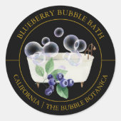 Blueberry Bubble Bath-label Ronde Sticker (Voorkant)