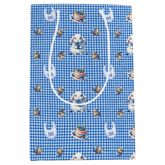 Blueberry Bunny’s First Birthday Bash! Medium Cadeauzakje (Voorkant)
