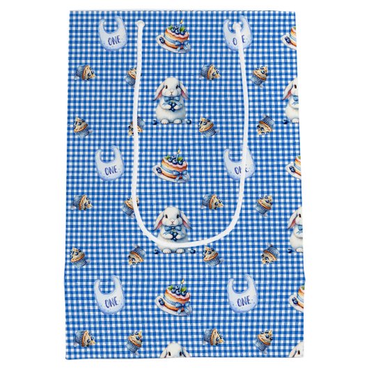 Blueberry Bunny’s First Birthday Bash! Medium Cadeauzakje (Achterkant)