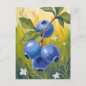 Blueberry Bush | Fruit Watercolor Painting Briefkaart (Voorkant)