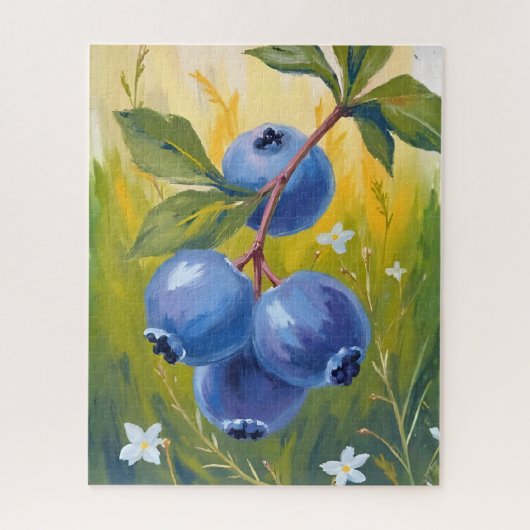 Blueberry Bush | Fruit Watercolor Painting Legpuzzel (Verticaal)