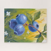 Blueberry Bush | Fruit Watercolor Painting Legpuzzel (Horizontaal)