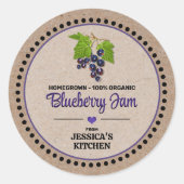 Blueberry Canning Jar Kraft Paper Style Label (Voorkant)