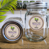 Blueberry Canning Jar Kraft Paper Style Label