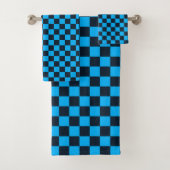 Blueberry checkered pattern bad handdoek (Insitu)