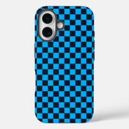 Blueberry checkered pattern iPhone 16 hoesje