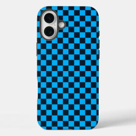 Blueberry checkered pattern iPhone 16 plus hoesje