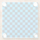 Blueberry checkered pattern glazen onderzetter (Achterkant)