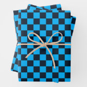 Blueberry checkered pattern inpakpapier vel (In situ)