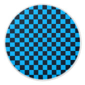 Blueberry checkered pattern keramische knop (Voorkant)