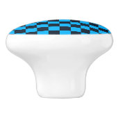 Blueberry checkered pattern keramische knop (Zijkant)