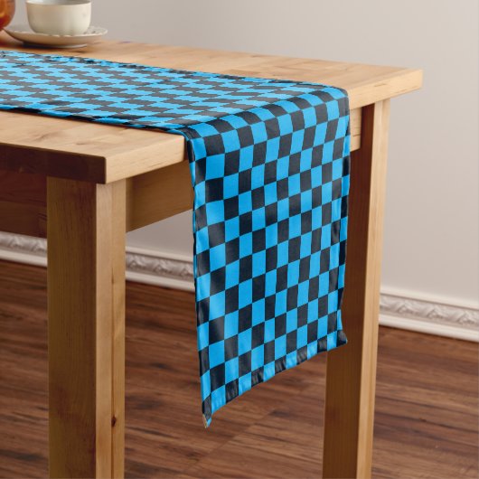 Blueberry checkered pattern korte tafelloper (Voorbeeld)
