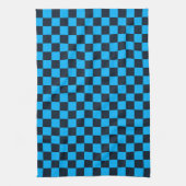 Blueberry checkered pattern theedoek (Verticaal)