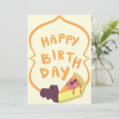 Blueberry Cheesecake Gelukkige Verjaardag Kaart (Staand voorkant)