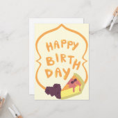 Blueberry Cheesecake Gelukkige Verjaardag Kaart (Voorkant / Achterkant in situ)