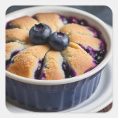 Blueberry Cobbler Vierkante Sticker (Voorkant)