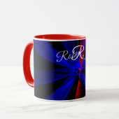 Blueberry Color Abstract Geometric Coffee Mug Mok (Voorkant links)