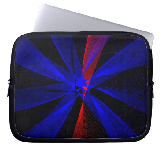 Blueberry Color Abstract Geometric Electronics Bag Laptop Sleeve (Voorkant)