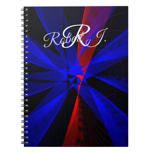 Blueberry Color Abstract Geometric Spiral Notebook Notitieboek (Voorkant)