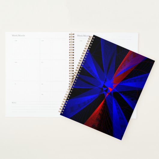 Blueberry Color Abstract Geometric Spiral Planner (Display)