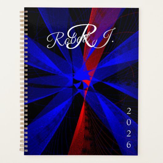 Blueberry Color Abstract Geometric Spiral Planner (Voorkant)