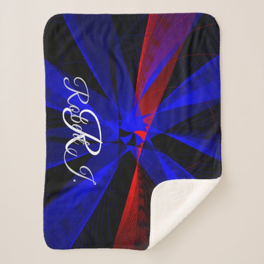 Blueberry Color Abstract Sherpa Blanket Deken (Voorkant)