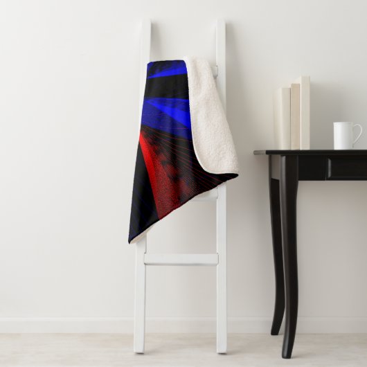 Blueberry Color Abstract Sherpa Blanket Deken (In situ)
