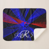 Blueberry Color Abstract Sherpa Blanket Sherpa Deken (Voorkant (horizontaal))