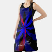 Blueberry Color Center Geometric Print Apron Schort (Insitu)