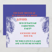 Blueberry Colour Tree Elegant Gothic Halloween Kaart (Voorkant / Achterkant)