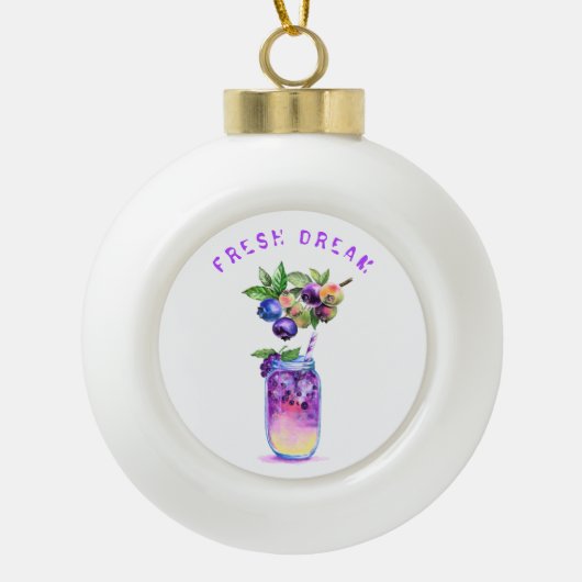Blueberry Cool Drink Fruits Christmas Ornament (Voorkant)