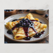 Blueberry Covered Crêpes Recipe Card Briefkaart (Voorkant)