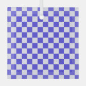 Blueberry cream checkered pattern glas ornament (Voorkant)