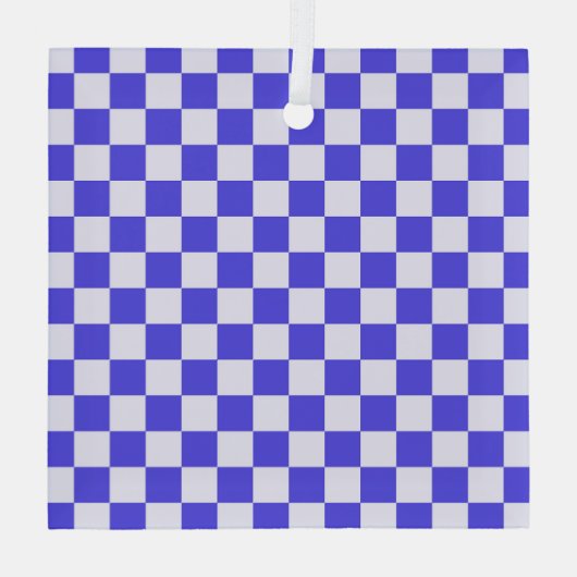 Blueberry cream checkered pattern glas ornament (Achterkant)