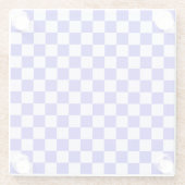 Blueberry cream checkered pattern glazen onderzetter (Achterkant)