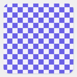 Blueberry cream checkered pattern vierkante sticker