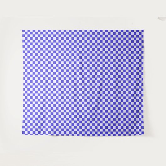 Blueberry cream checkered pattern wandkleed (Voorkant (horizontaal))