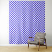 Blueberry cream checkered pattern wandkleed (In situ)