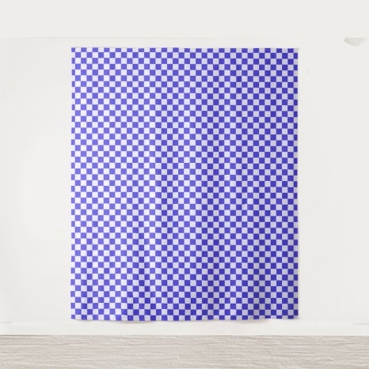 Blueberry cream checkered pattern wandkleed (Voorkant)