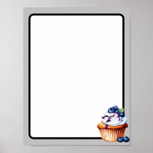 Blueberry Cupcake aanpasbaar Poster